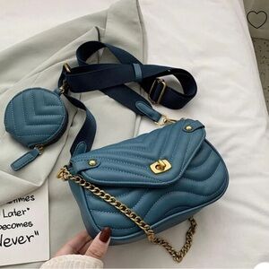 CAMERON BLUE/SOFT TEAL COLOR CROSSBODY WITH DUSTBAG
NWT